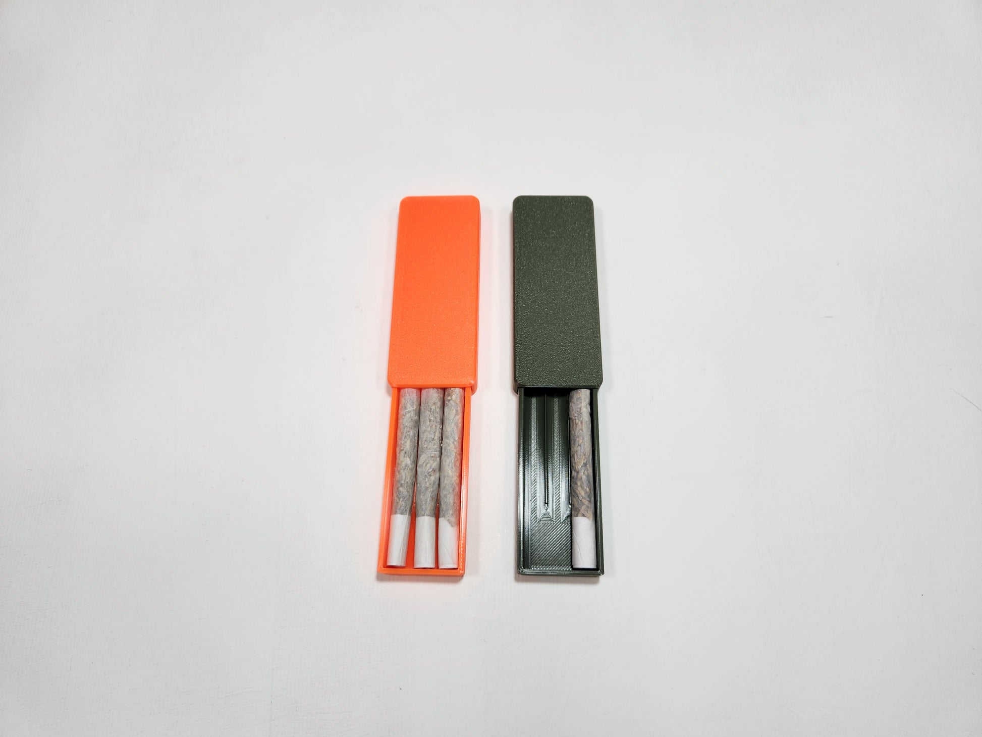 orange and black cases on a white background